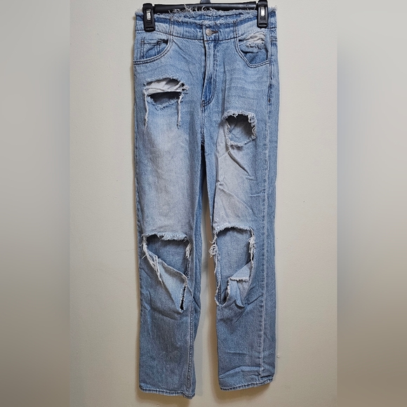 S.O.N.G. Denim - S.O.N.G.‎ 1/25 90s Boyfriend Jean light wash distressed fringe waist hem